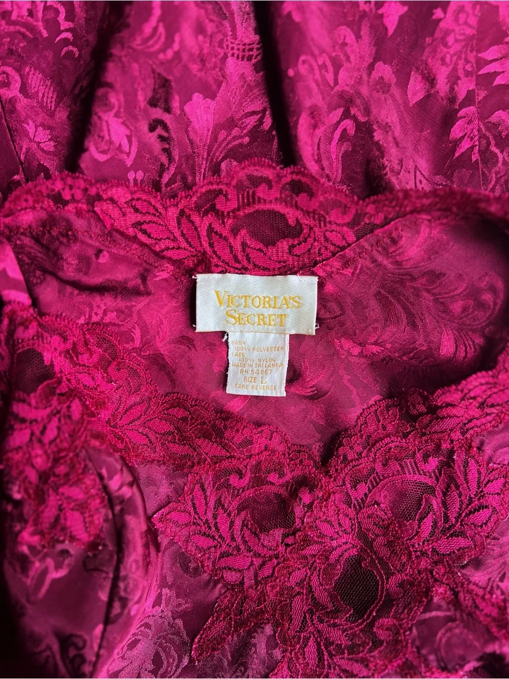 Vintage Gold Label Victoria’s Secret Satin Jacquard Slip Dress Luxe Y2K Nightie - Picture 9 of 9